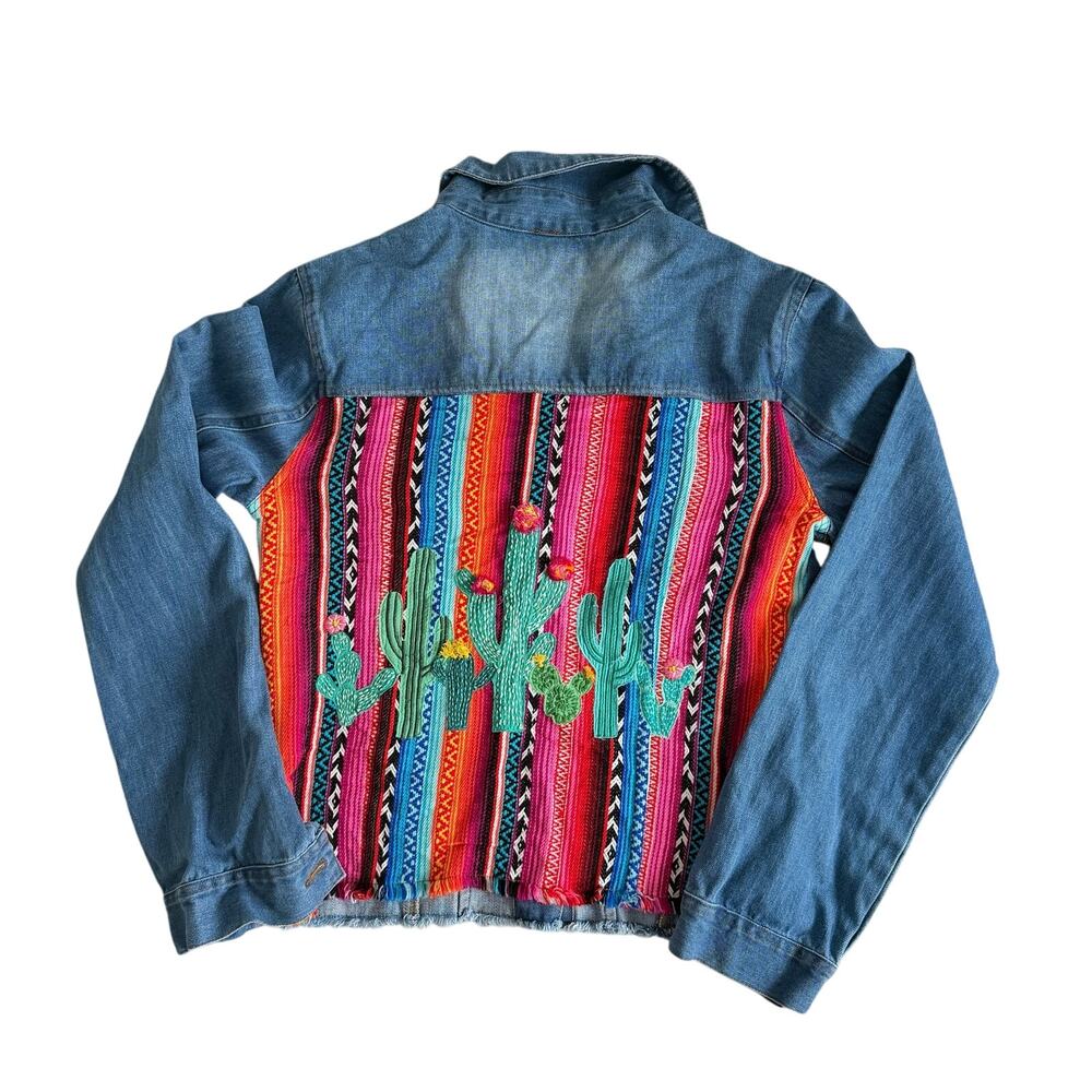 Judith March Southwestern Denim Jacket Sz M